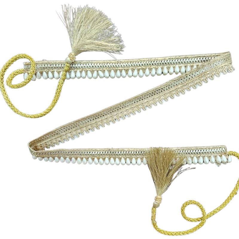 Slim and Beautiful Rose Gold Belt with White Beads for Girls - Image 2