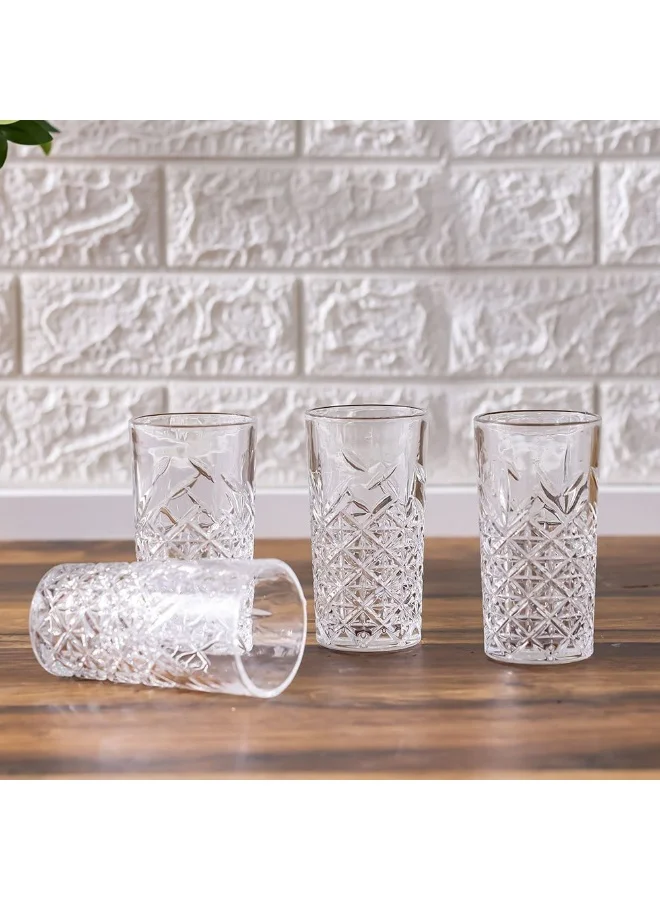 DANUBE HOME Danube Home Minetta 6-Piece Tumbler Glass Set - Elegant 280ml Glassware for Scotch, Whisky & Wine - Ideal for Home Bar & Entertaining - 28.5x7.6cm