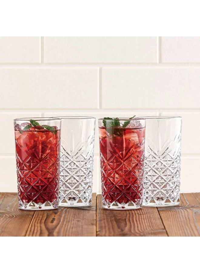 DANUBE HOME Danube Home Minetta 6-Piece Tumbler Glass Set - Elegant 280ml Glassware for Scotch, Whisky & Wine - Ideal for Home Bar & Entertaining - 28.5x7.6cm