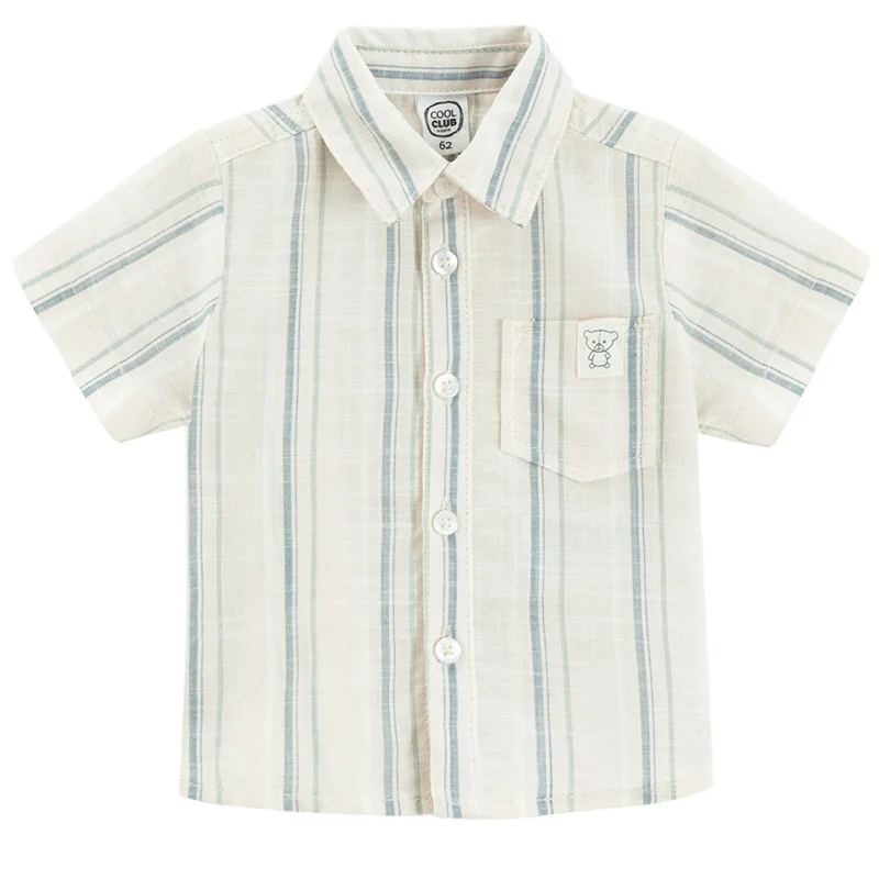 كول كلوب قميص قطني أبيض قصير الأكمام