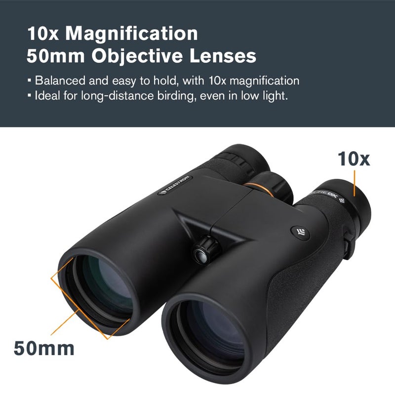 Celestron - Nature DX 10x50 Binoculars â€“ Ideal for Birding and Outdoors â€“ 50mm Objective Lenses â€“ 5.8Â° Field of View â€“ BaK-4 Prisms â€“ Fully Multi-Coated â€“ Waterproof and Fogproof - Image 2
