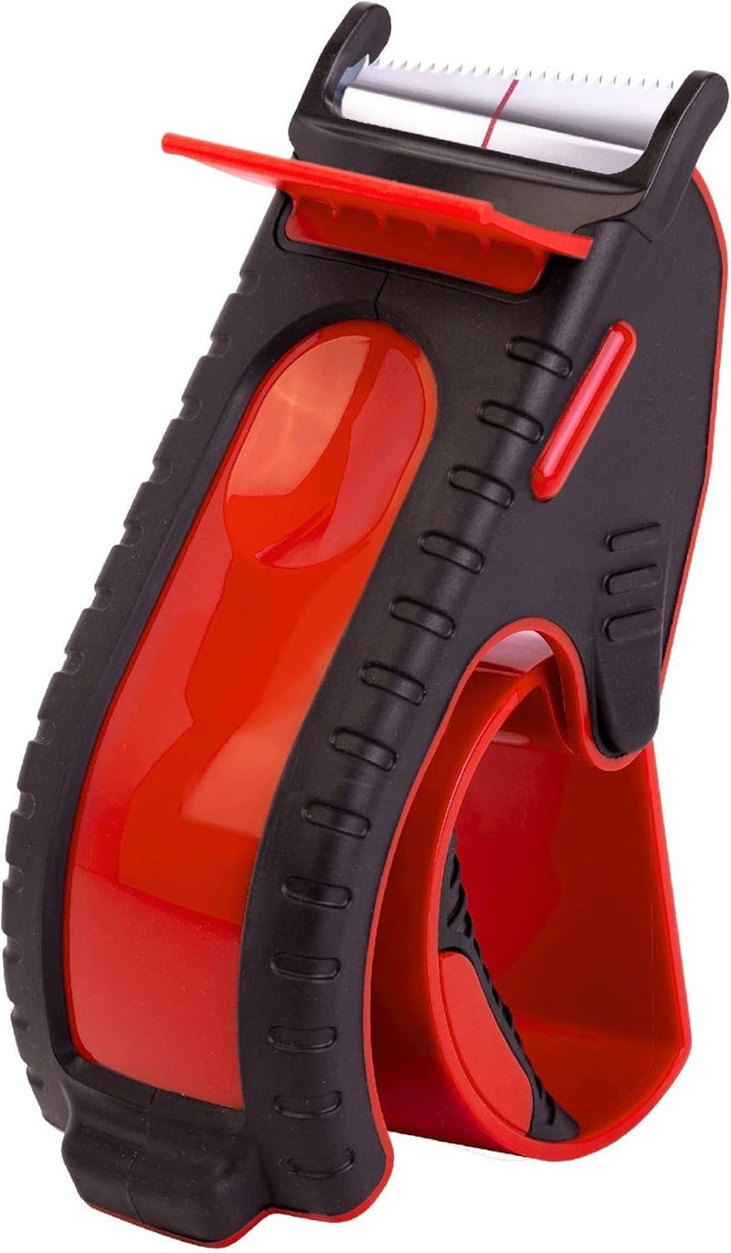 TENDO Heavy Duty Shipping Tape Dispenser: TENDO° Essential Line – Reusable, Replaceable, Eco-Friendly 2’’ Master Piece Dispenser for Pros with Patented 10° Sloped Chromium Blades - P-2200 (4th Gen.)_Red - Image 4
