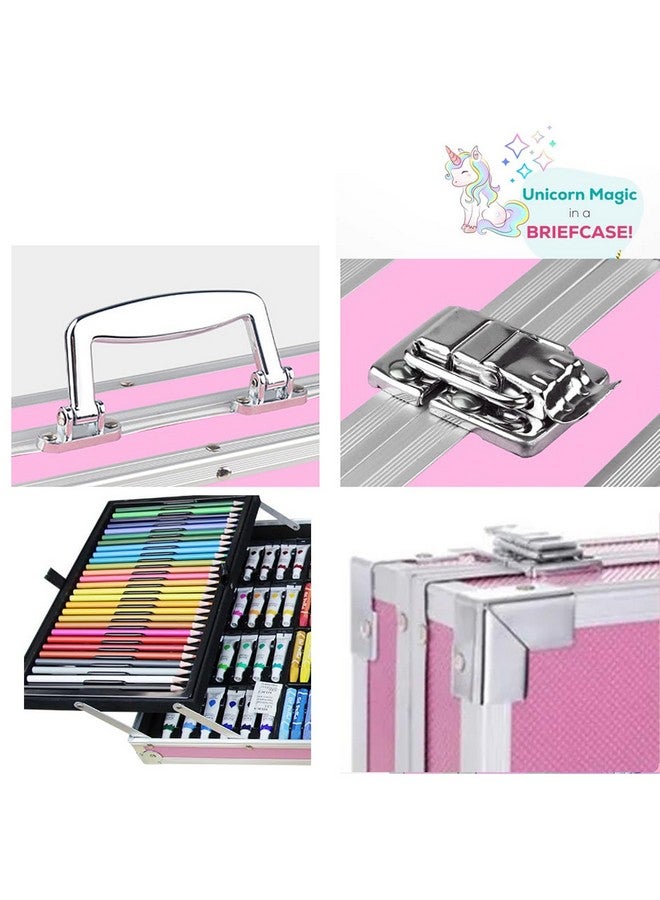 KARP 145 Pcs Children Deluxe Art Drawing Set for Kids Case Studio Art and Craft Supplies Drawing and Painting Set Great Gift (Unicorn Design-Pink) - Image 2