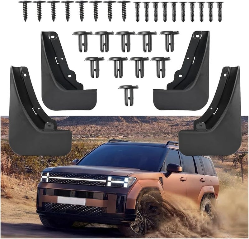 Set of 4 Mud Flaps Front and Rear Splash Guards Compatible with Hyundai Santa Fe 2023 2025 - Image 2