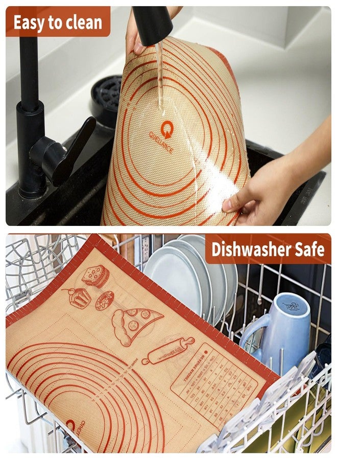 Quellance Silicone Baking Pastry Dough Mat - 28x20Inch Extra Large Cookie Bread Rolling Mats Sheet, Nonstick Kitchen Counter Kneading Board, Thick Reusable Pie Cookies Pizza Fondant Making Matt with Measurement - Image 5