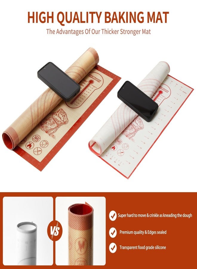 Quellance Silicone Baking Pastry Dough Mat - 28x20Inch Extra Large Cookie Bread Rolling Mats Sheet, Nonstick Kitchen Counter Kneading Board, Thick Reusable Pie Cookies Pizza Fondant Making Matt with Measurement - Image 3