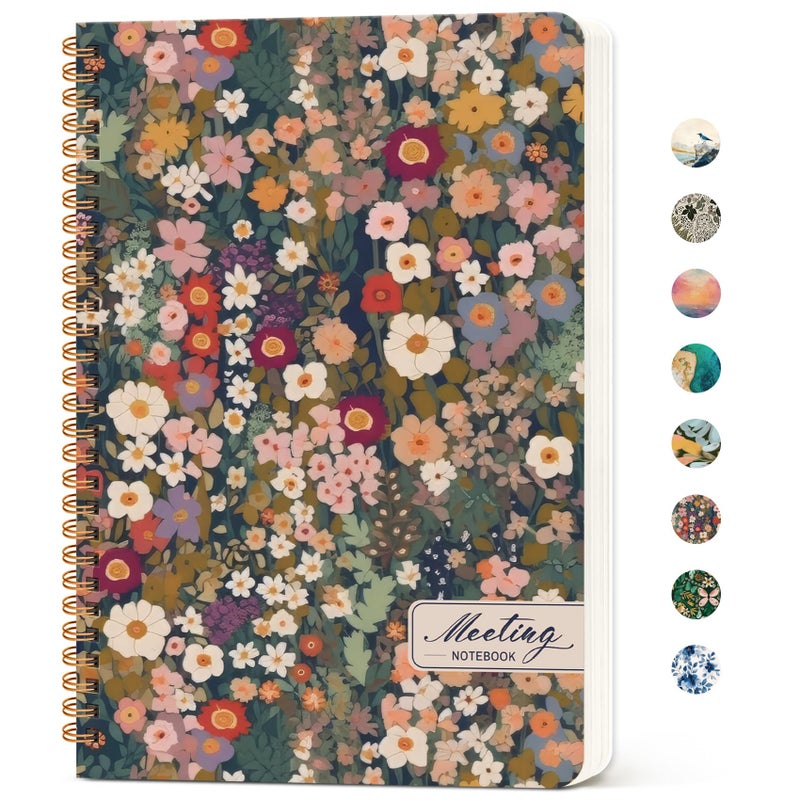 Taja Meeting Notebook for Work Organization - Work notebook with action items, Meeting Minutes Planner Notebook, Perfect Office Supplies for Men & Women - Garden - Image 1