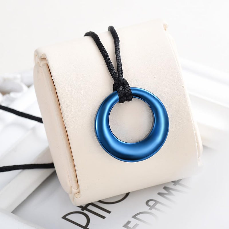 Hearbeingt Cremation Jewelry Urn Necklace for Ashes with Circle of Life Eternity Stainless Steel, Blue - Image 5