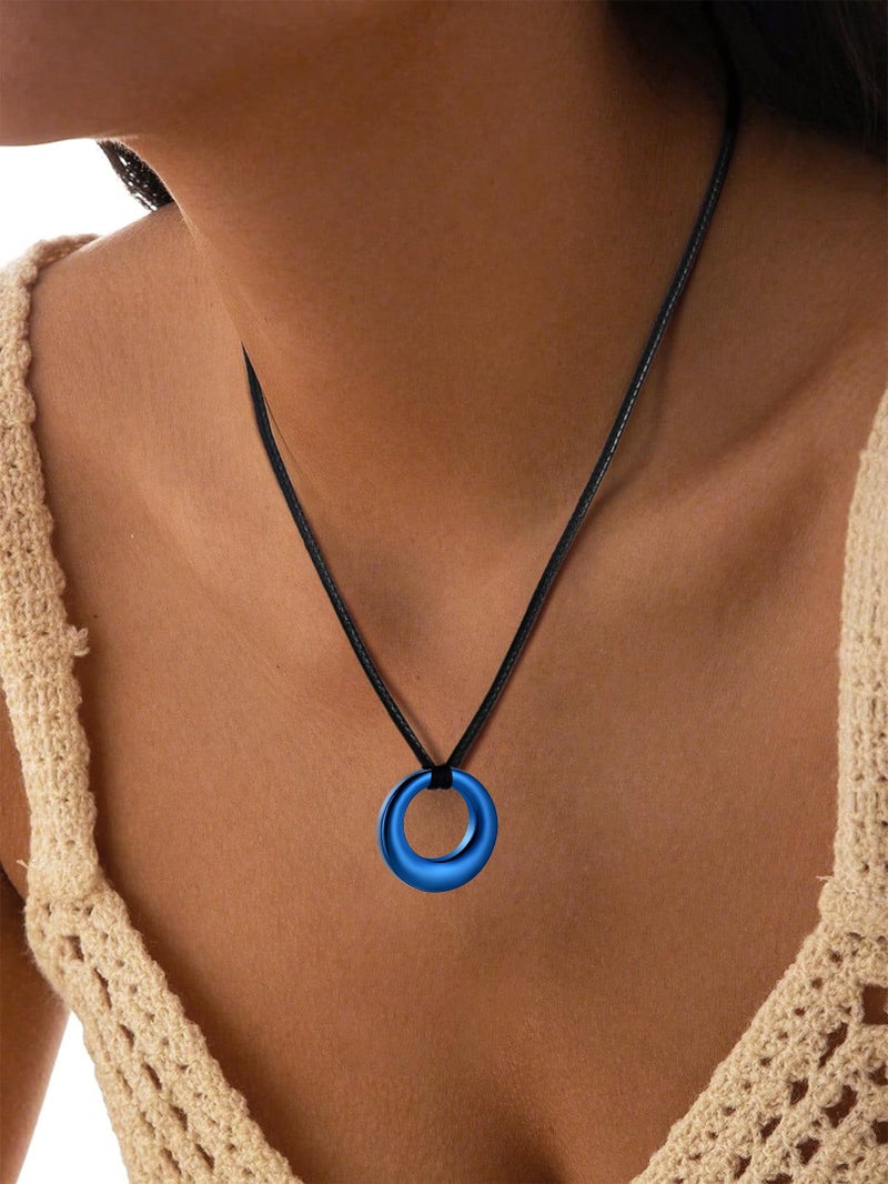 Hearbeingt Cremation Jewelry Urn Necklace for Ashes with Circle of Life Eternity Stainless Steel, Blue - Image 4