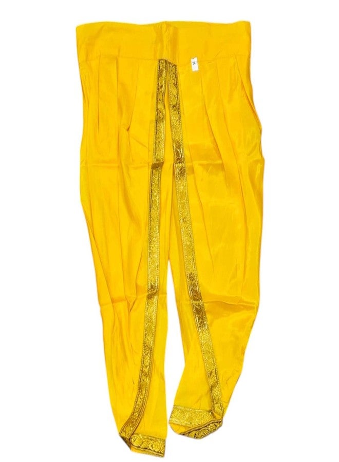 دھوتي موديرناز للأطفال | زي دھوتي تقليدي للأولاد والبنات للأطفال ملابس تنكرية (لون أصفر، 8-10 سنوات)