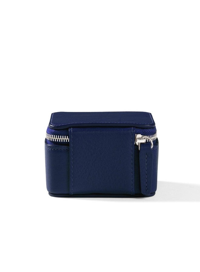 Leatherology Navy Blue Small Jewelry Organizer - Compact and portable, Suede interior pocket, Removable suede pouch - Image 5