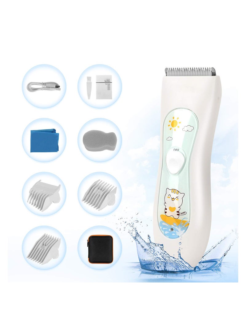 SOLARAE Baby Hair Clipper for Easy Storage, USB Rechargeable, Waterproof, 3 Guide Combs - Image 1