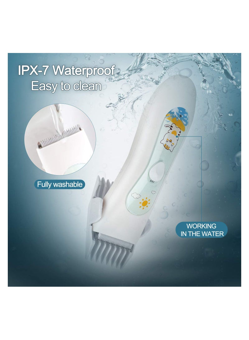 SOLARAE Baby Hair Clipper for Easy Storage, USB Rechargeable, Waterproof, 3 Guide Combs - Image 4