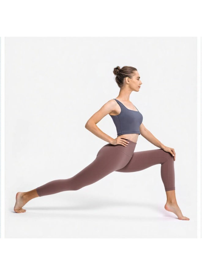 NIBEMINENT Essential/Pure&Plain 7/8 Leggings, High Waisted Compression Soft Pants Workout Athletic Yoga Pants 24" - Image 2