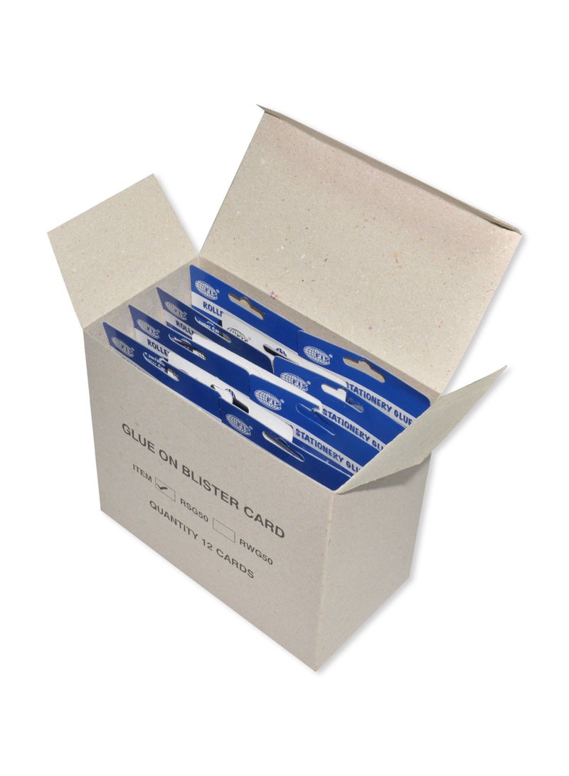 FIS 12-Piece Roller Stationery Glue Clear - Image 2