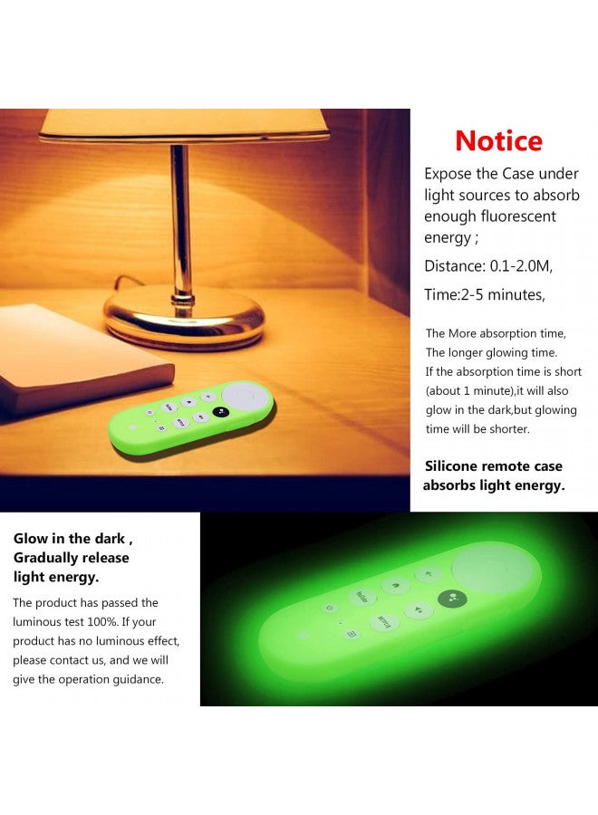 PINOWU 2pcs Remote Cover (Glow in The Dark) Compatible with 2020 Chromecast with Google TV Voice Remote, Pinowu Anti Slip Silicone Case Cover (Green and Blue) - Image 4