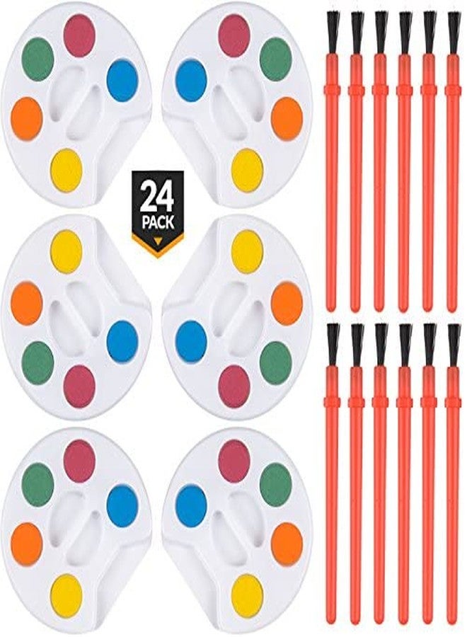 Bedwina Mini Watercolor Kids Paint Set - (Bulk Pack of 24) - 5 Watercolor Paints, Palette Tray and Painting Brush, for Art Party Favors and Paint Party Supplies - Image 4