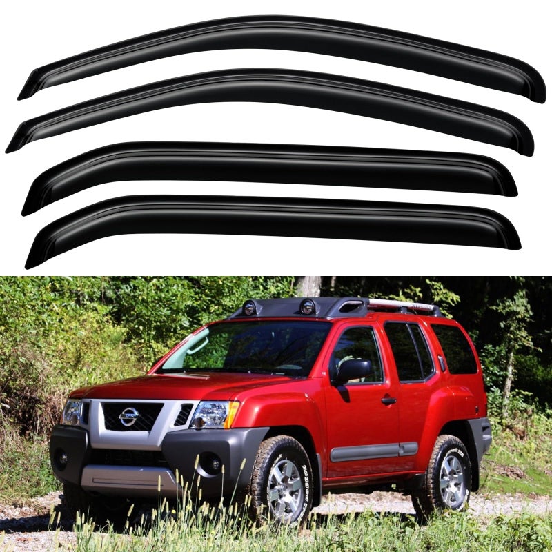 Window Visors Rain Guards Shield for 20052016 Nissan Xterra OutChannel Window Vent Wind Deflectors Visors Shades for 0516 Nissan Xterra