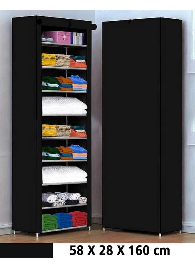 YouCopia Collapsible Wardrobe 9 Shelves Storage Clothes Storage Rack Quick Wardrobe/Cabinet/Multipurpose Storage Rack, Foldable, Collapsible Fabric Organizer (Black) - pzsku/ZB23A22C6A7AF377EBC72Z/45/_/1740982958/3555542a-ba65-42c6-8302-9d8fbdac1615