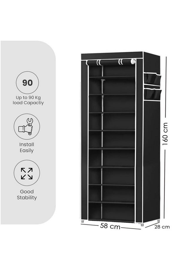 YouCopia Collapsible Wardrobe 9 Shelves Storage Clothes Storage Rack Quick Wardrobe/Cabinet/Multipurpose Storage Rack, Foldable, Collapsible Fabric Organizer (Black) - pzsku/ZB23A22C6A7AF377EBC72Z/45/_/1740982960/1798daf0-75c6-42e6-864a-b8218233a43f