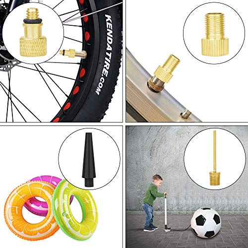 PinbWD Hyacinth 16PCS Premium Brass Presta and Schrader Valve Adapter, Bike Tire Valve Adapters, Ball Pump Needle, Adapters Kit as Inflation Devices and Accessories fit for Standard Pump or Air Compressor - Image 5