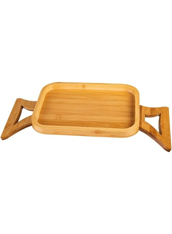 Bamboo Lap Desk Breakfast Tray Foldable Laptop Table Serving Tray Bed Table Portable Wooden Breakfast Serving Tray With Folding Legs For Sofa Bed Couch Reading Working 27 x 20 cm - Image 3