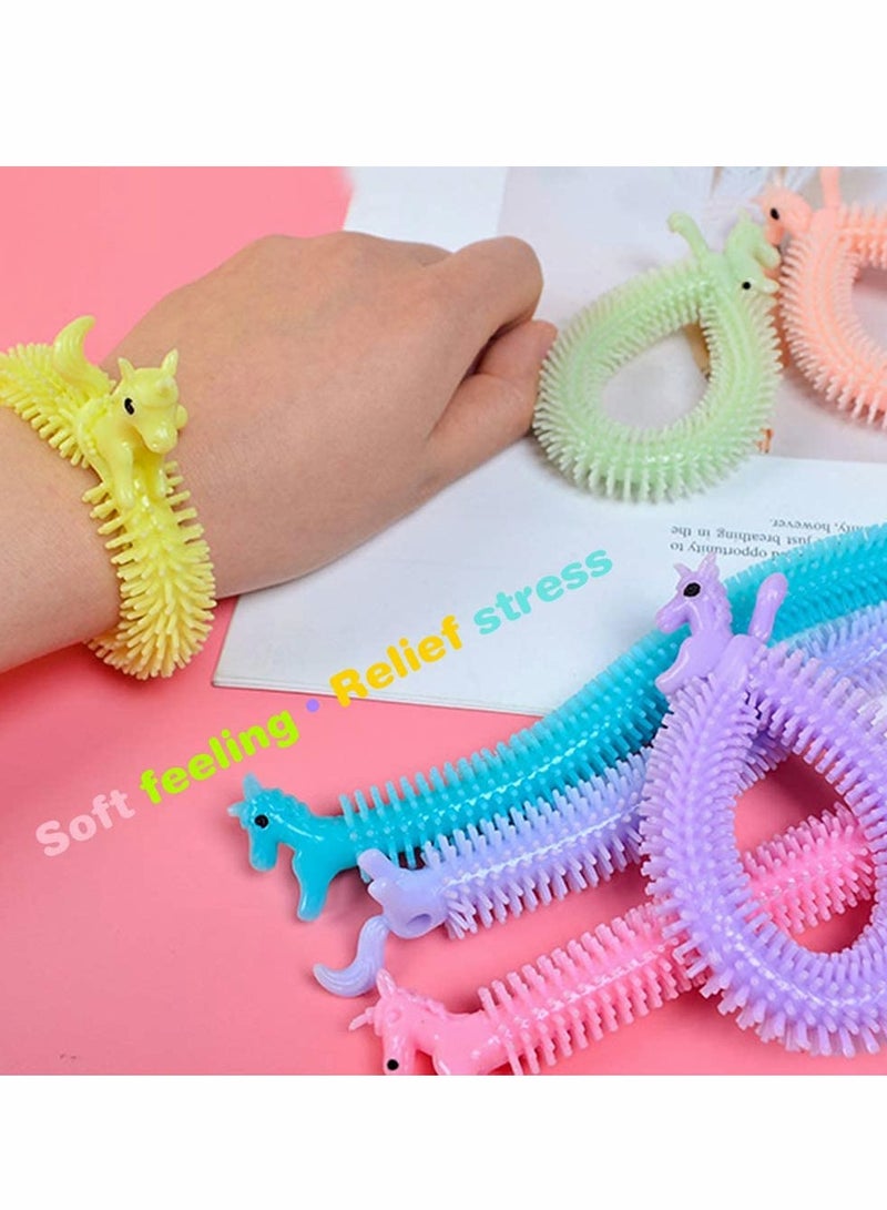 Excefore 12 Pack Sensory Toys Unicorn Stretchy String for Stress Relief Colorful Fidget Anxiety Squeeze Noodles Toy for Kids and Adults with ADD,ADHD,OCD - Image 3