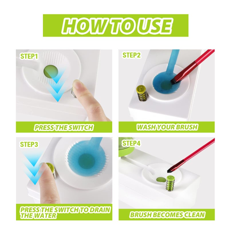 Sprstar Brush Rinser- 2023 New Paint Brush Cleaner,Paint Brush Rinser with Drain,Multifunctional Paint Brush Cleaner - Image 4