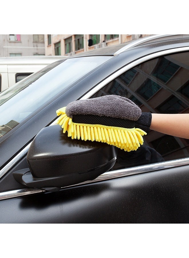 Aknzlmed Car Wash Mitt Microfiber, 1 Pcs, Thickened Waterproof Coral Fleece (Double-sided), Deluxe Chenille with Waterproof Inner for Car Washing Home Cleaning - Image 3