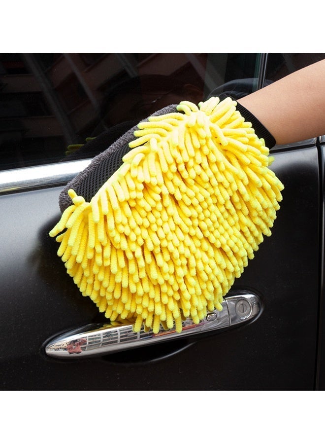 Aknzlmed Car Wash Mitt Microfiber, 1 Pcs, Thickened Waterproof Coral Fleece (Double-sided), Deluxe Chenille with Waterproof Inner for Car Washing Home Cleaning - Image 4