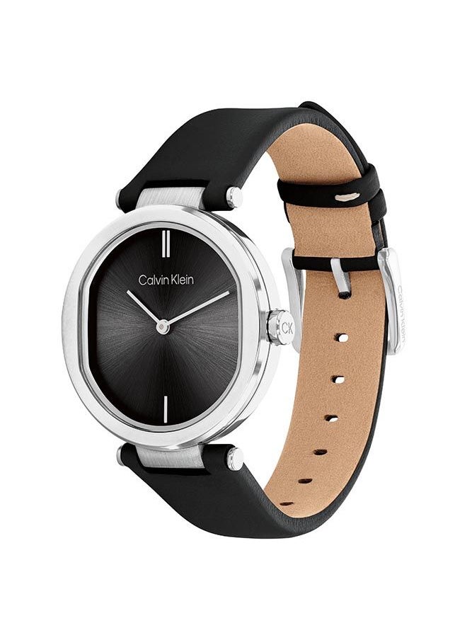 CALVIN KLEIN - Women Analog Round Shape Leather Wrist Watch 25200255 36 mm - Image 1