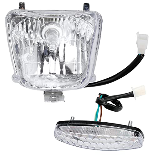 FVRITO 12V Front Head Light Lamp and Rear Brake Tail light for 50cc 70cc 90cc 110cc 125cc Taotao 110B Coolster 3050C Vitacci HAWK Peace Roketa Sunl BMS RPS Raider 6 ICEbear Chinese Quad ATV 4 Wheeler - Image 1