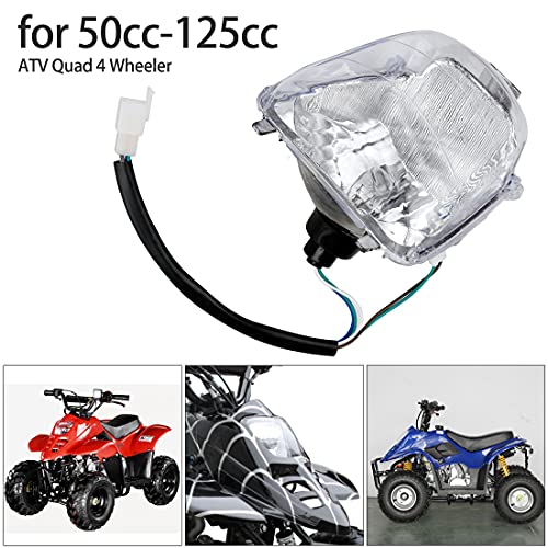 FVRITO 12V Front Head Light Lamp and Rear Brake Tail light for 50cc 70cc 90cc 110cc 125cc Taotao 110B Coolster 3050C Vitacci HAWK Peace Roketa Sunl BMS RPS Raider 6 ICEbear Chinese Quad ATV 4 Wheeler - Image 2