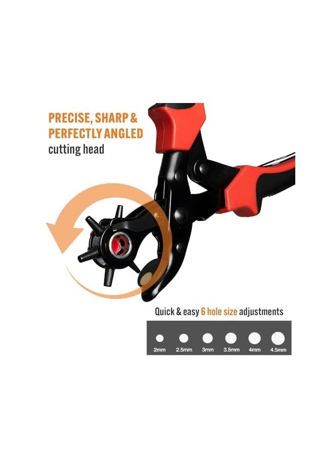 PROMASS Professional Leather Hole Puncher Tool for Belts, Watch Bands, Handbag Straps and More, Precision Multi-Size Fabric & Leather Hole Puncher for Crafts & Easy DIY Belt Holes  - Image 3