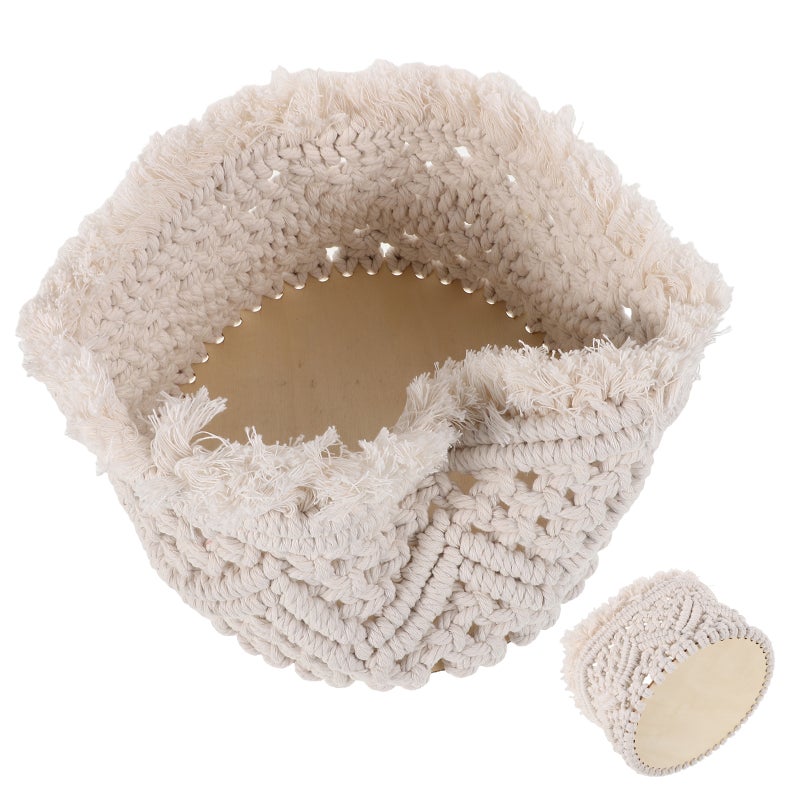 Cotton Rope Storage Basket Nordic Woven Design For Makeup Fruits Plants Decorative Storage For Home Bathroom Nursery Use - Image 3