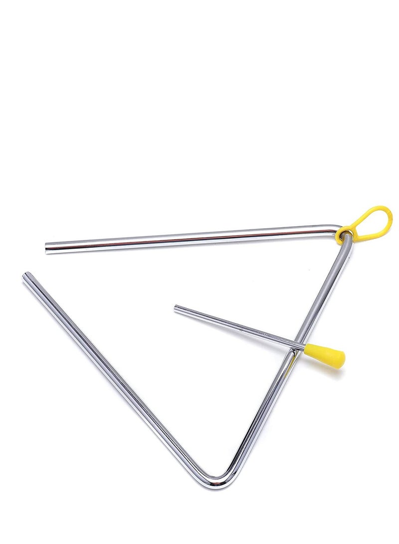 SYOSI Musical Steel Triangle Percussion Instrument with Striker for Adults Kids Steel Triangle Dinner Bell Small Instruments with Striker 8 Inch  - Image 4