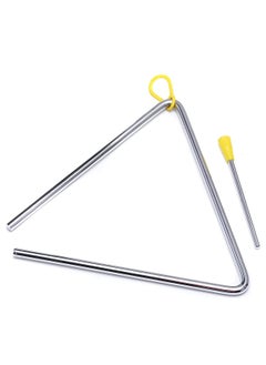 SYOSI Musical Steel Triangle Percussion Instrument with Striker for Adults Kids Steel Triangle Dinner Bell Small Instruments with Striker 8 Inch  - Image 3