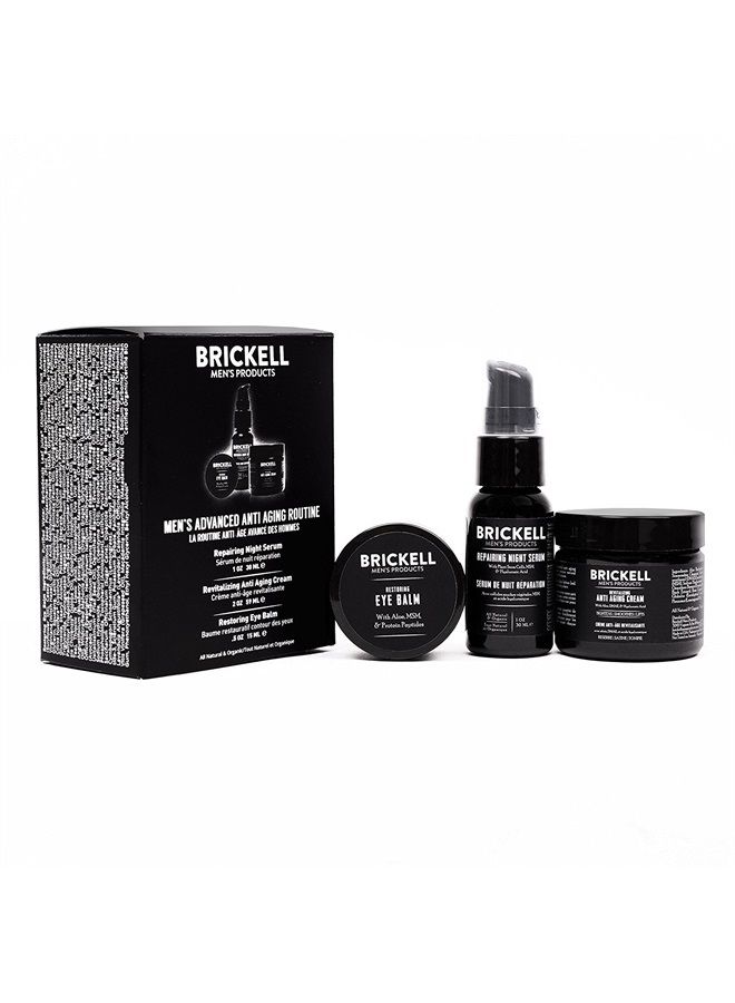 Brickell Men's Products Brickell Men's Advanced Anti-Aging Skin Care Routine, Night Face Cream, Vitamin C Facial Serum and Eye Cream, Natural and Organic, Scented, Skin Care Gift Set - Image 1
