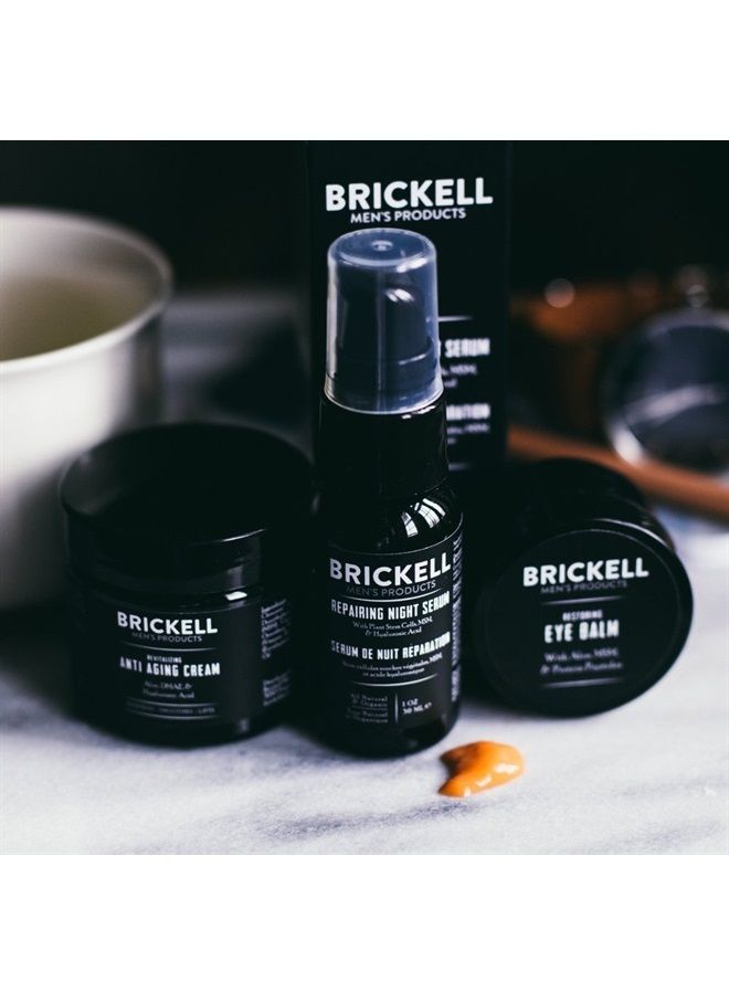 Brickell Men's Products Brickell Men's Advanced Anti-Aging Skin Care Routine, Night Face Cream, Vitamin C Facial Serum and Eye Cream, Natural and Organic, Scented, Skin Care Gift Set - Image 5