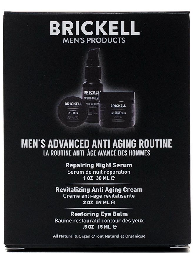 Brickell Men's Products Brickell Men's Advanced Anti-Aging Skin Care Routine, Night Face Cream, Vitamin C Facial Serum and Eye Cream, Natural and Organic, Scented, Skin Care Gift Set - Image 2