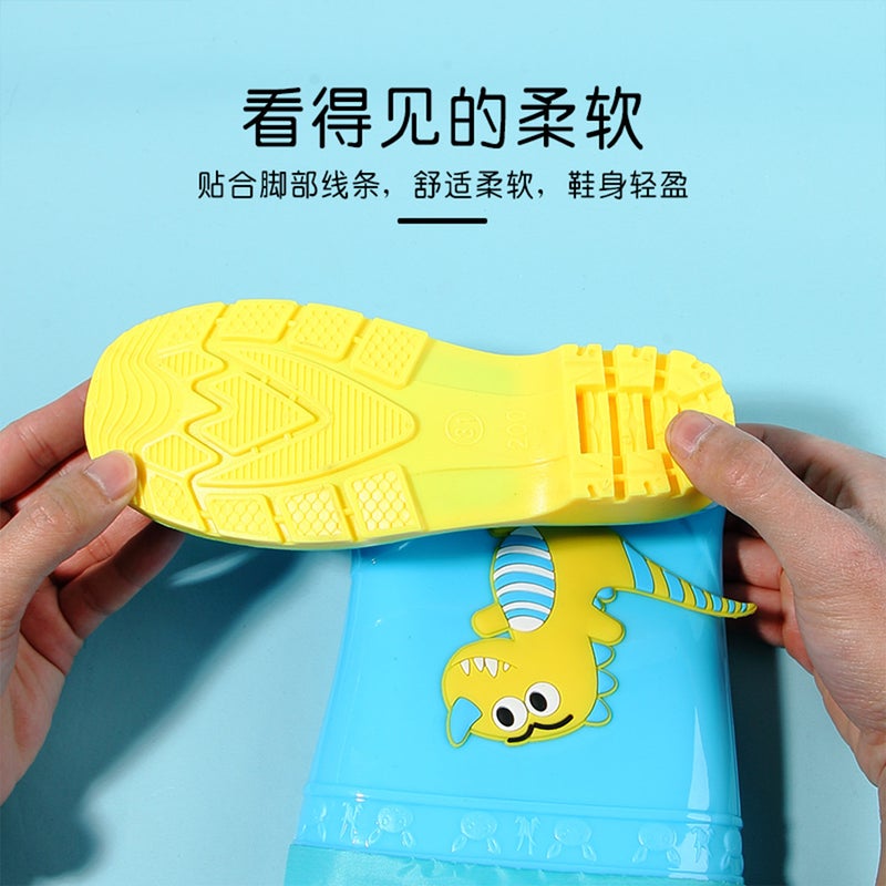 New Cartoon Children'S Rain Boots Cute Baby Dinosaur Girls' Non-Slip Waterproof Rain Boots Girls' Water Shoes - Image 3