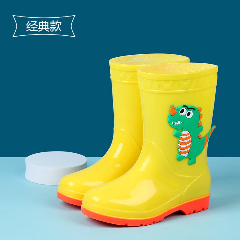New Cartoon Children'S Rain Boots Cute Baby Dinosaur Girls' Non-Slip Waterproof Rain Boots Girls' Water Shoes - Image 1