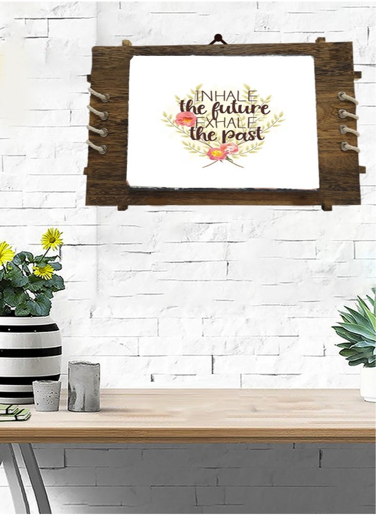 Service Zone - Protective Printed White Rectangle Shape Marble Photo Frame for Table Top Inhale The Future Exhale The Past - Image 1