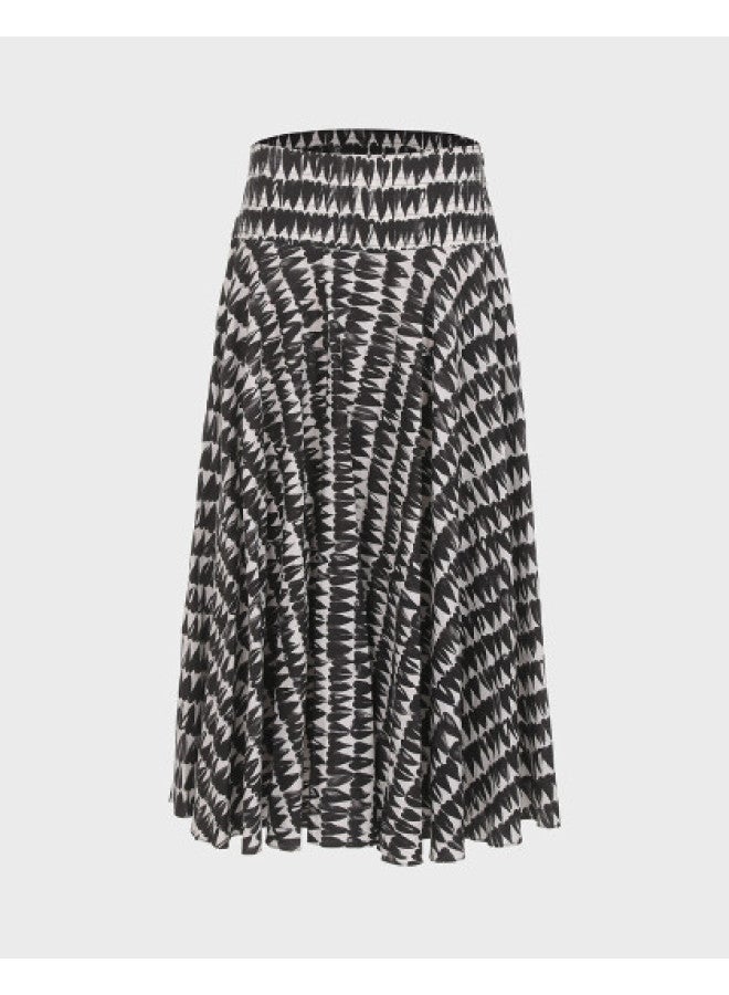 Zara high-end Printed Flared A-line Midi Skirt With Structured Silhouette For Urban Leisure - Image 1
