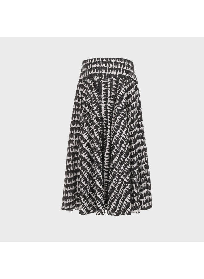 Zara high-end Printed Flared A-line Midi Skirt With Structured Silhouette For Urban Leisure - Image 3