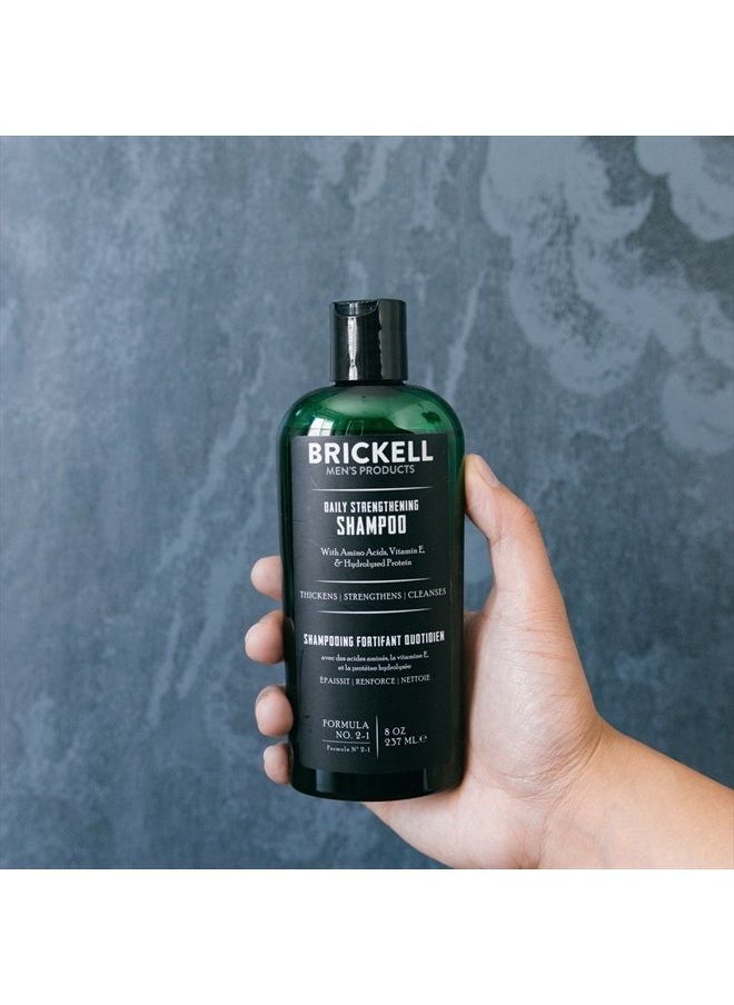 Brickell Men's Products - Daily Strengthening Shampoo for Men, Natural and Organic Featuring Mint and Tea Tree Oil To Soothe Dry and Itchy Scalp, Sulfate Free and Paraben Free, 8 Ounce, Scented - Image 1