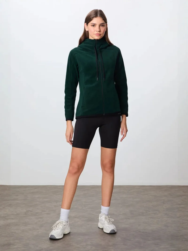 تومي لايف TOMMY Women's Plush Zip-up Hooded Sweatshirt