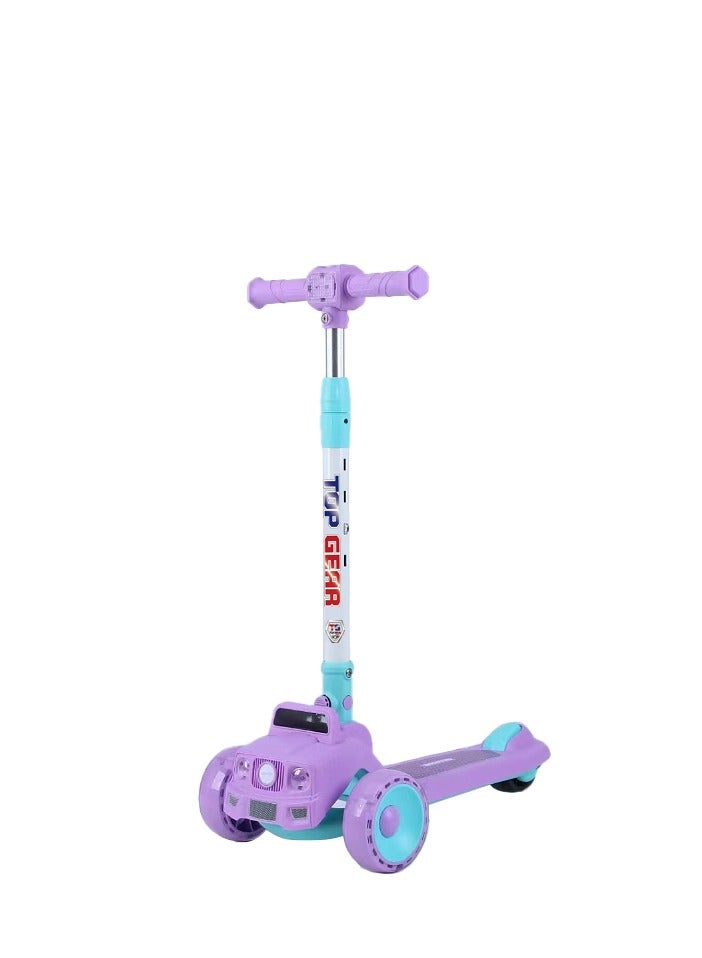 Top Gear Kids Scooter TG 865 – 3-Wheel Foldable Kick Scooter with PU Lighting Wheels, for Ages 3-12 - Purple - Image 1