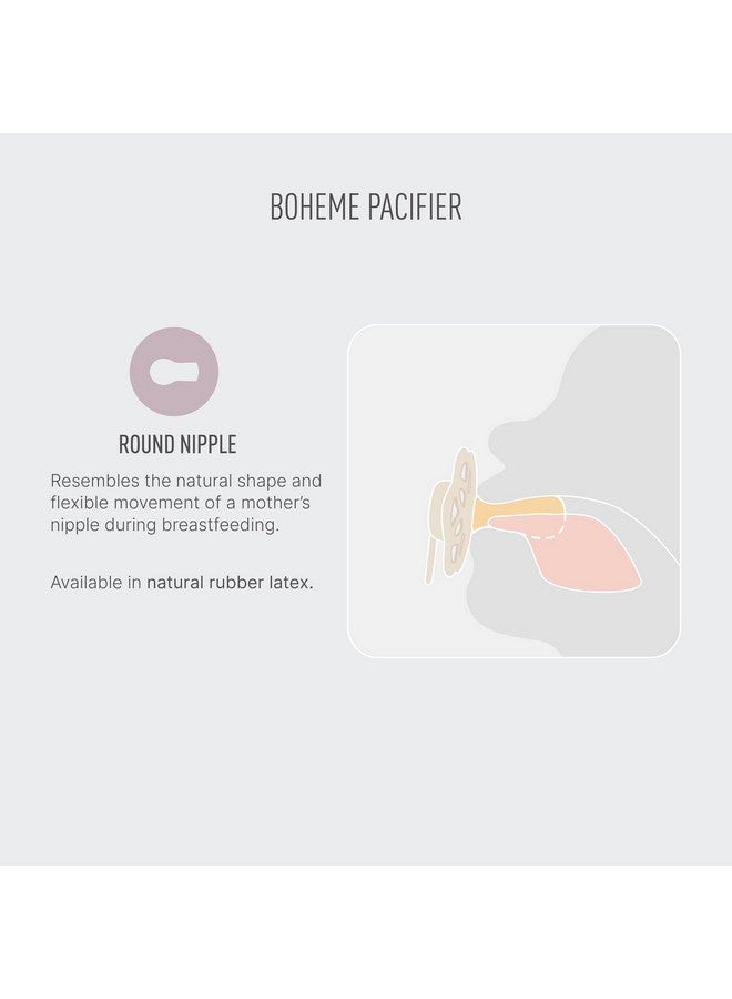 بيبس لهايات BIBS - مجموعة بوهيم | حلمة دائرية خالية من مادة BPA | مطاط لاتكس طبيعي | صُنع في الدنمارك | طقم من لهايتين فاخرتين بلون عاجي/رمادي فاتح | مقاس من 0 إلى 6 أشهر - Image 3