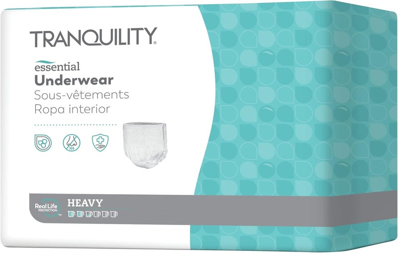 Select Tranquility Essential Adult Absorbent Underwear Pull On with Tear Away Seams Heavy Absorbency Medium 3448 20 ct Pack of 4 - Image 1
